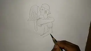How to drawing a kiss Photo drawing // Easy lipes Kiss Photo drawing