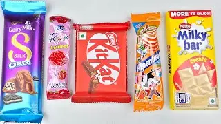 Satisfying Chocolate ASMR 🍫 | KitKat, Cadbury Silk Oreo, Milkybar ! Giants ASMR lollipops Unboxing.