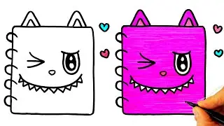 Labubu Defter &Ccedil;izimi ve Boyama 📒 Kolay &Ccedil;izimler - Labubu Notebook Drawing and Coloring  Easy Drawing