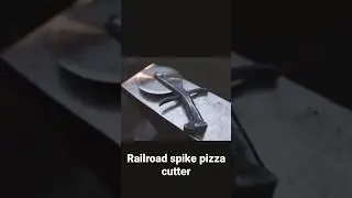 making pizza cutter from railroad spike #blacksmith #diycrafts #giftideas