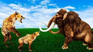 Zombie Mammoth Vs Big Bulls Save Cow Cartoon Giant Bull Vs Hyenas Attack Animal Revolt Epic Battle