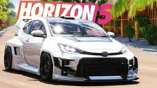TOYOTA GR YARIS W BODYKCIE ROCKET BUNNY W FORZA HORIZON 5 😍 + CUSTOMOWE MAPKI