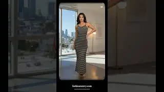 Striped Bodycon Maxi Dress - Ribbed Slip Dress