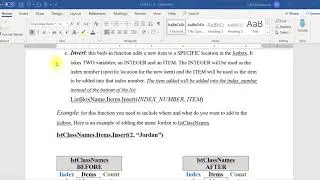ListBox Items Functions