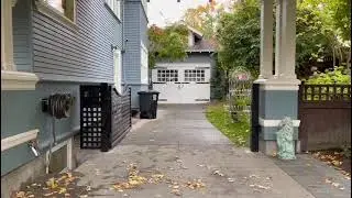 Lattice-Style Automatic Gate with Autumn Garden  AD Construction Residential Driveway Installation