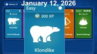 Microsoft Solitaire Collection - Klondike January 12, 2026 - Easy / Leicht - Daily challenge