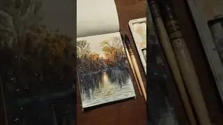 Blank Page to Peaceful Water | Watercolor Art Transition ✨ | #shorts #art #painting #drawing  #fypシ
