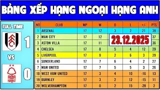Bảng Xếp Hạng Ngoại Hạng Anh 2025/26 H&ocirc;m Nay 23-12 | Arsenal Top 1, Man City Top 2