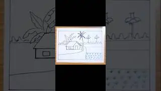 BEAUTIFUL VILLAGE SCENERY #painting #drawing #beautiful #scenery #shortvideo