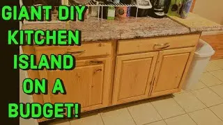 CHEAP BIG Kitchen island w/Storage & built in cutting board!