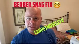 Correcting a Berber snag. Berber carpet repair. Austin Texas.