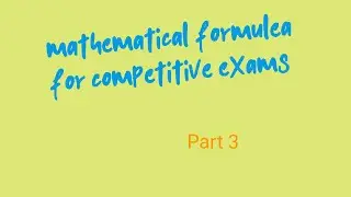 MATHEMATICAL BASIC FORMULEA FOR COMPETITIVE EXAMS - Trigonometry Formulea