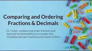 Ordering Fractions, Decimals and Percents