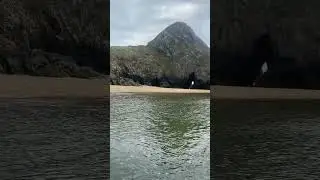 Three cliff bay💚🤍#trendingshorts #beach#wales