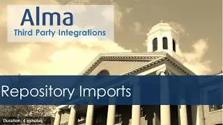 Alma Integrations: Repository Imports