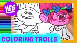 How To Colors For Kids || TROLLS - POPPY AND BRANCH || Children Learn Art And Coloring