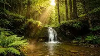 Peaceful Forest Waterfall with Gentle Sun Rays &ndash; Relaxation & Meditation Video