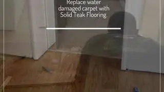 Solid Teak floor installation