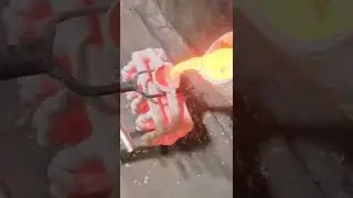 Liquid Fire Art: Mesmerizing Metal Pouring Process 🔥 #shorts