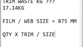 Calculate Trim Waste in kg using Calculator   Flexible Packaging