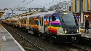 Elizabeth Line 345055 &lsquo;Every Story Matters&rsquo; departing Forest Gate | LTV |  