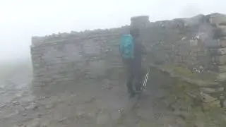 Ingleborough on s shit day 3 peaks with wally yorkshire