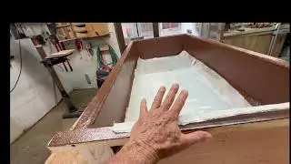Building a DIY custom size Holding Tank for the Tiny House with fiberglass bits and epoxy paint