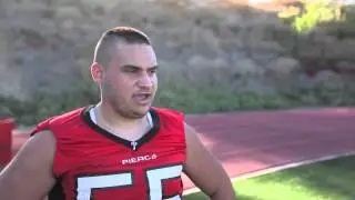 Pierce College football player performs trickshots