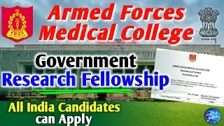 JRF Vacancy at Armed Forces Medical College | Government Research Fellowship Job #jrf #armedforces