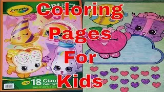 Coloring Shopkins Apple Blossom, Bessy Baseball & Miss Pressy | GIANT Coloring Pages with Crayola
