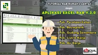 (Part 2) Cara Hitung RAB Pekerjaan Persiapan Proyek Rumah 1 Lantai dengan App Excel RAB V2 (2025)