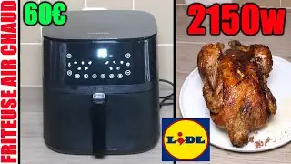 LIDL friteuse &agrave; air chaud SILVERCREST SHFD 2150 A3 2150W 5.2L sans huile silencieuse