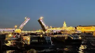 Санкт-Петербург,июнь 2022. Разводные мосты.Как разводится Дворцовый мост.