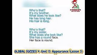 GLOBAL SUCCESS 4-Unit 13: Appearance (Lesson 3)