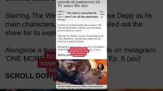 The Idol is cancelled all episodes won&rsquo;t air