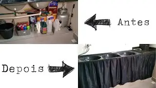 DIY-CORTINA PARA TANQUE OU COZINHA ** COM APENAS 35 REAIS  **