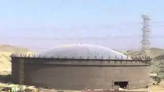 Aluminum Dome Roof Lifting Operation for 110mt dia