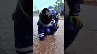 Lots of debris blocking storm drains #unclog #culverts #remove #shorts