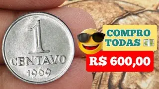 MOEDA 1 CENTAVO ANO 1969 JA VALE R$ 600 REAIS, ERROS RAROS, VALORES ATUALIZADOS DE CAT&Aacute;LOGO.
