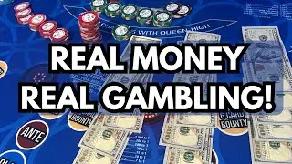 3 CARD POKER in LAS VEGAS! REAL MONEY! REAL GAMBLING! 🍀