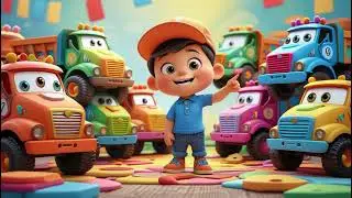JJ Counts Toy Trucks 1 to 10 | Nursery Rhymes & Kids Songs