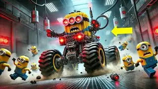 LEGO Monster Truck Attacks Minion Classroom! and WREAK HAVOC on the City!
