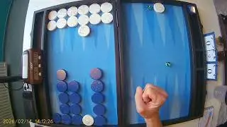 Mike L&aacute;szl&oacute; (white) - Illy&eacute;s Zolt&aacute;n (blue) 9p Backgammon