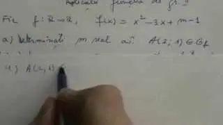 Functia de gradul 2 cu parametru real de determinat.