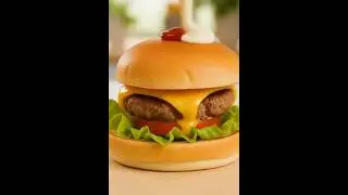 Juicy cheesy burger🍔😋#AICooking #AIRecipes #CookingWithAI #FoodTech #FutureOfCooking #SmartCooking