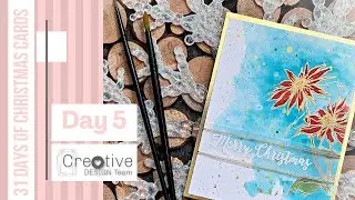 DAY 5 │31 Days of Christmas Cards | Watercolor Poinsettia | Creative Design Team