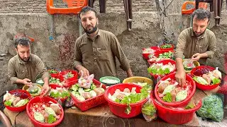 Young Man Selling Fresh Pakistani Salad In The Street Of Food Peshawar