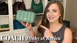 *REVIEW* Coach NEW Dinky 18 with quilting WASHED GREEN! What Fits, Mod Shots