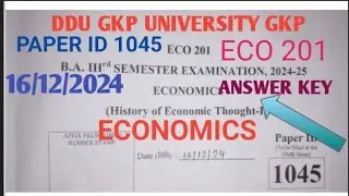 DDU GKP UNIVERSITY GKP B.A 3RD SEMESTER SUBJECT ECONOMICS ANSWER KEY ECO 201 16/12/2024
