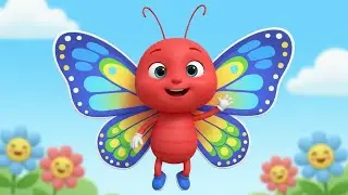 &ldquo;Red Butterfly Adventure 🦋 | Cute Nursery Rhyme for Kids | Fun Animal Journey&rdquo;